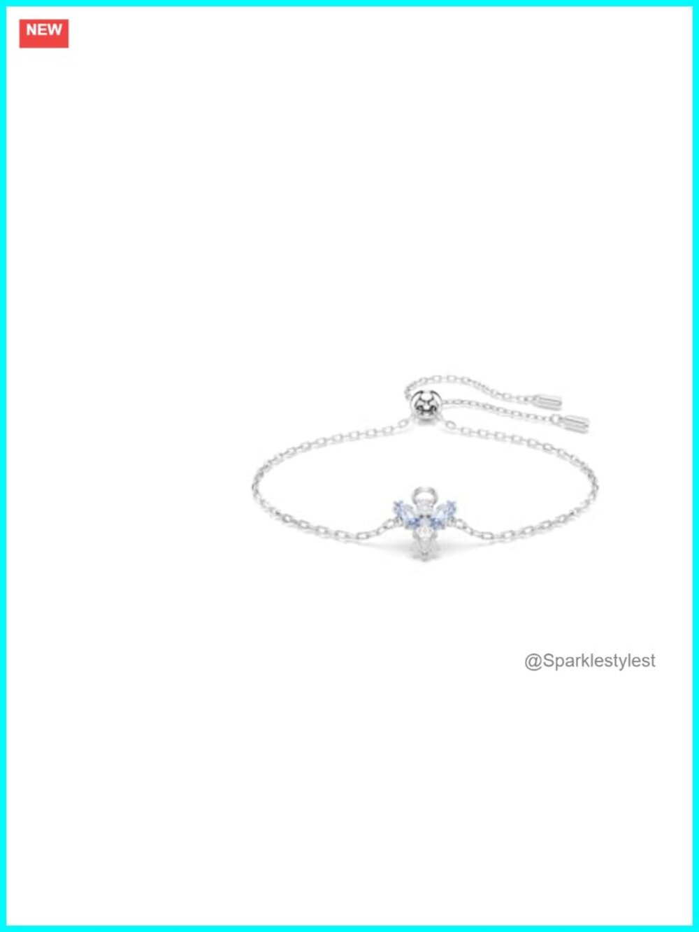 Swarovski Zirconia Angel Bracelet Rhodium Plated Adjustable Chain